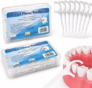 Fio Dental com Haste 2 em 1 Kit com 100 Unidades para Limpeza Bucal Profunda Ideal para Viagens e Uso Diário Pazie®