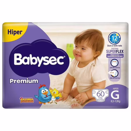 Fralda Babysec Premium Hiper G 60 Un