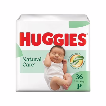 Fralda Huggies Natural Care P com 36 Unidades
