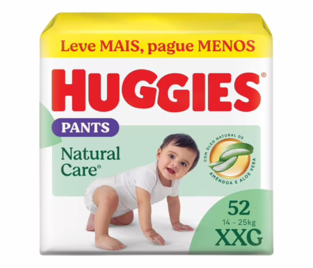 Fralda Huggies Natural Care Roupinha XXG 52 unidades