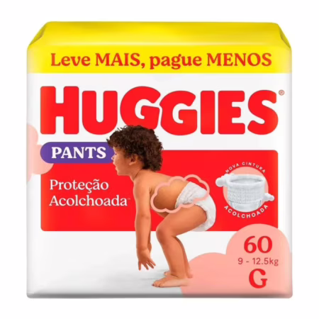 Fralda Huggies Pants Roupinha Proteção Acolchoada G - 60 Un