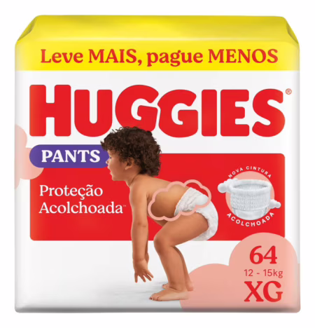Fralda Huggies Supreme Care Roupinha XG com 64