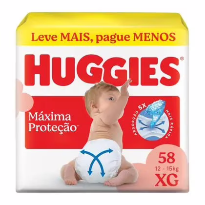 Fralda Huggies Supreme Care XG com 58 Unidades