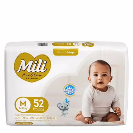 Fralda Mili Love & Care Premium