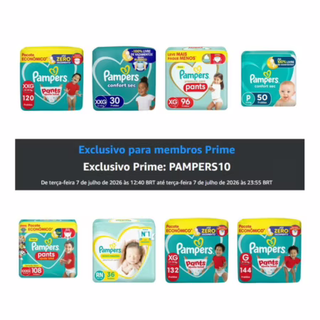 Fralda Pampers com 10% OFF • A