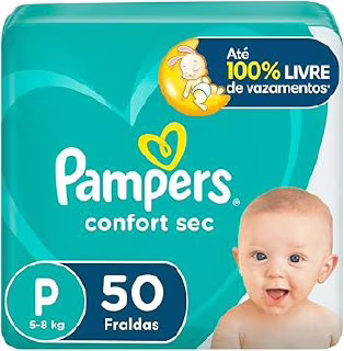 Fralda Pampers Confort Sec P com 50 • A