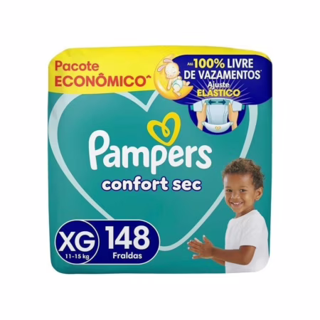 Fralda Pampers Confort Sec XG com 148 Unidades
