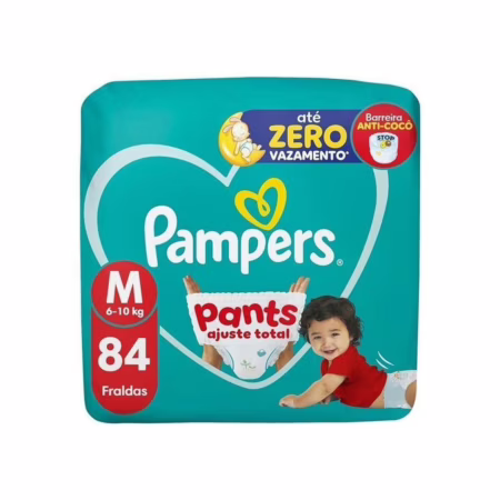 Fralda Pampers Pants Ajuste Total M com 84 fraldas