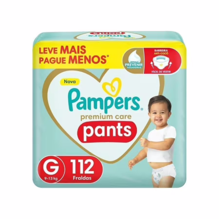 Fralda Pampers Pants Premium Care G com 112 Unidades