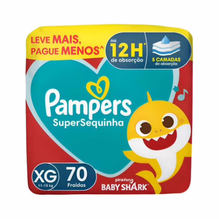 Fralda Pampers Supersequinha XG 70 Unidades