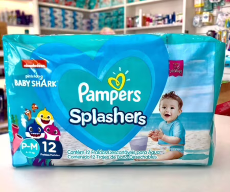 Fralda Para Água Pampers Splashers P-M 12 unidades