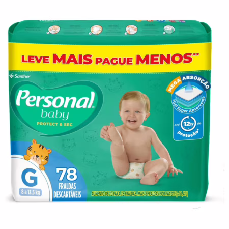Fralda Personal Baby Protect&Sec G 78 unidades