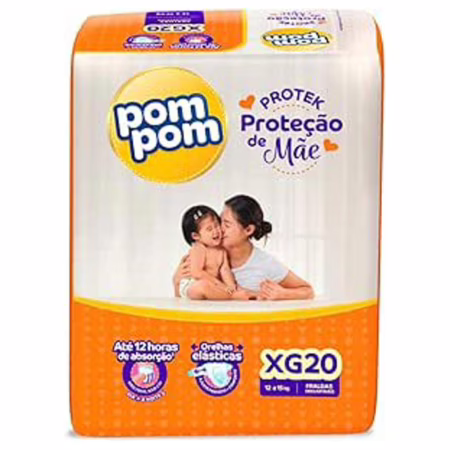 Fralda Pom Pom Protek Proteção de Mãe Mega XG 20 Unidades • A