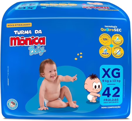 Fralda Turma da Mônica Baby XG com 42 Unidades