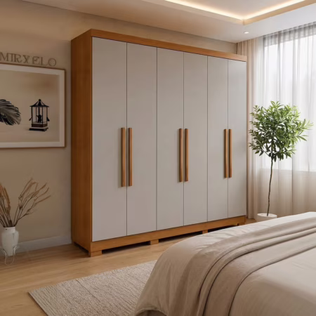 Guarda-roupa Casal 6 Portas 2 Gavetas França Wt Espresso Móveis