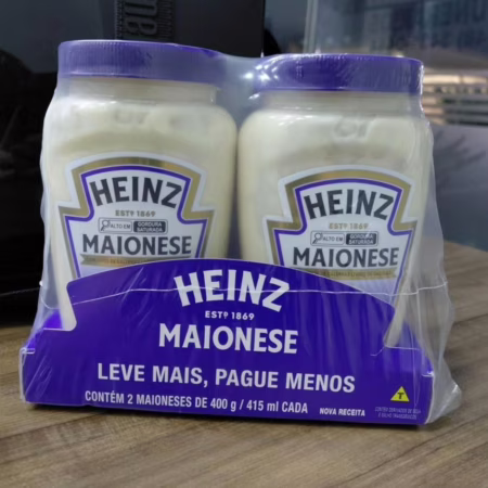🚨 Heinz Pack Maionese Tradicional, 400G - 2 unidades