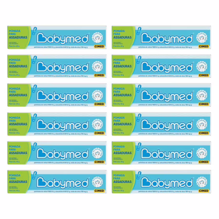Kit 12 Pomadas Para Prevenção De Assaduras Babymed Azul 45g