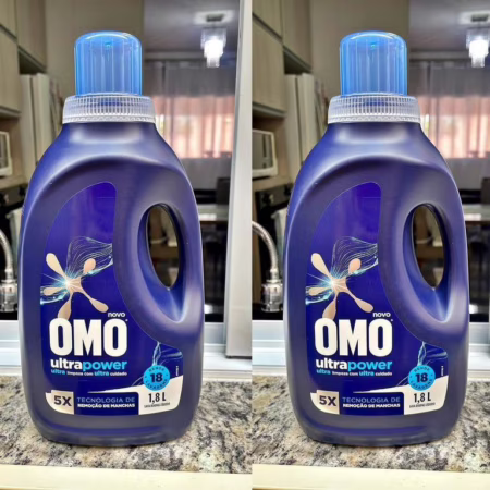 💎 Kit 2 Lava-Roupas Líquido Omo Ultra Power 1,8l