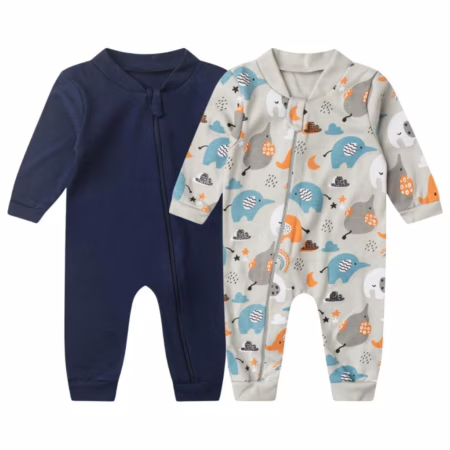 🛍 Kit 2 Macacões Bebê Suedine (Menino e Menina)