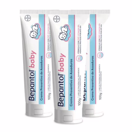 Kit 3 Cremes Pomadas de Assaduras Vit B5 com 100g cada, Total 300g - Bepantol Baby