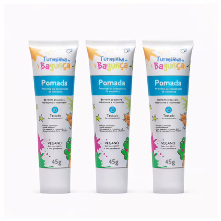 Kit 3 Pomadas para Assaduras Turminha da Bagunça 45g Pomada bebê