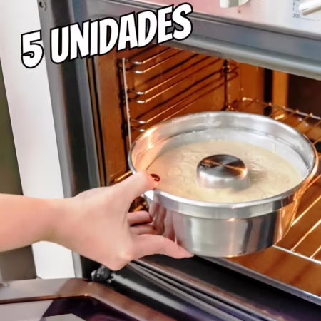 Kit 5 Unds. Assadeira Alumínio Bolo Pudim Redonda Tubo N 14