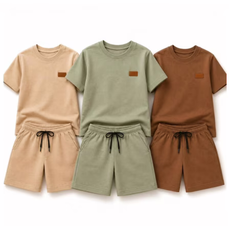 Kit 6 Peças Menino Conjunto Infantil Monocromático Premium Camiseta Shorts Algodão