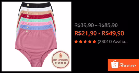 🛍 Kit Calcinha Alta Gestante e Pós-Parto Hot Pants