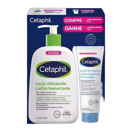 Kit Cetaphil Loção 473ml + Loção De Limpeza 100ml Sem Fragrância