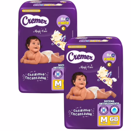 Kit com 2 Fraldas Cremer Magic Care Hiper • A