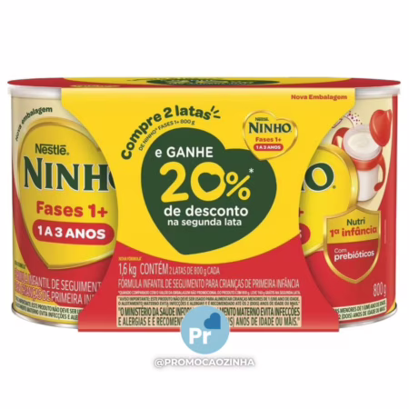 Kit Fórmula Infantil Ninho Fases 1+ 800g com 2 Unidades • A