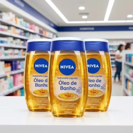 💎 KIT - NIVEA Sabonete Líquido Óleo de Banho 200ml  - 3 unidades • A