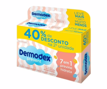 Kit Pomada para Prevenção de Assaduras Dermodex Prevent - 2 Unidades de 60g cada