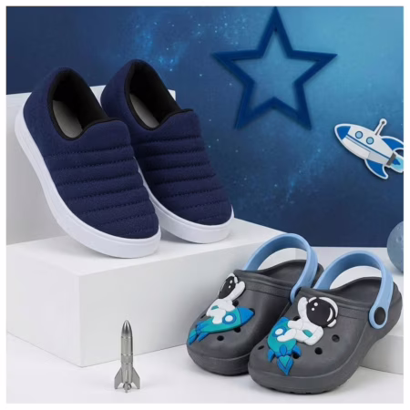 Kit Tênis Infantil Menino Calce Facil+Sandália Masculina Infantil Leve e Macia