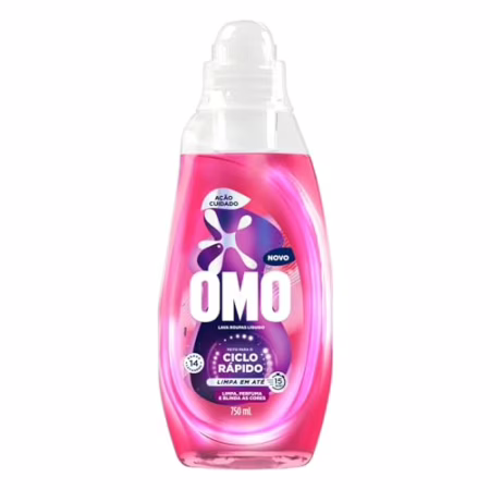 💎 Lava-Roupas Líquido Omo Ciclo Rápido Ação Cuidado Frasco 750ml