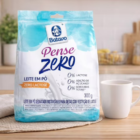 💎 Leite em Pó Batavo Pense Zero 300g | Desnatado, Instantâneo, Sachê