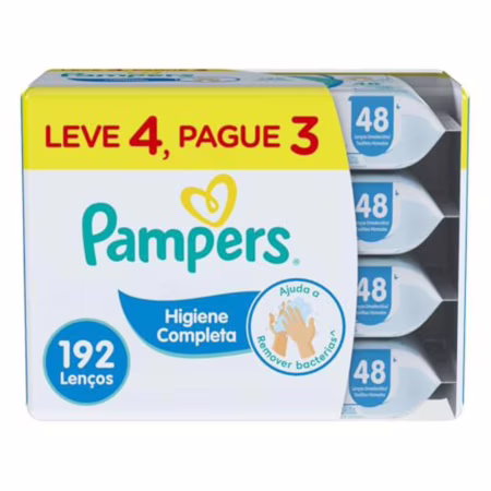 Lenços Umedecidos Pampers Higiene Completa 192 Unidades