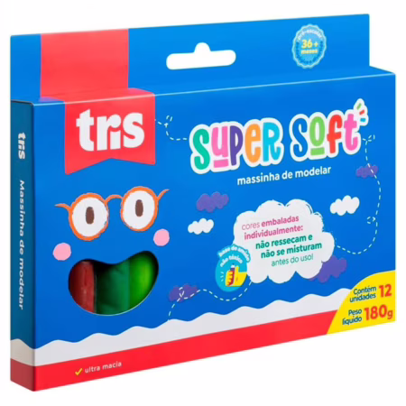 Massa de Modelar Tris 12 cores