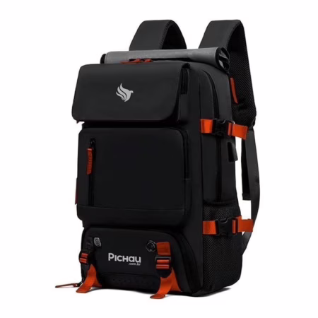 🔥 Mochila Pichau Vulcan, Preto e Vermelho
