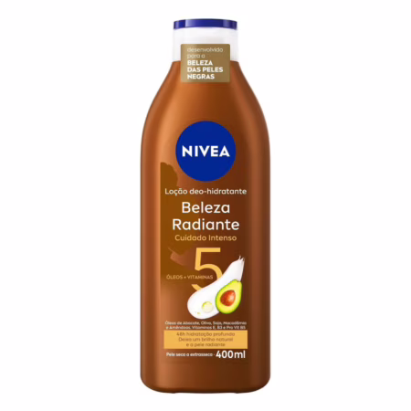 NIVEA Hidratante Desodorante Beleza Radiante Cuidado Intenso 400ml - Desenvolvido especialmente para a beleza da pele negra, ajuda na reparação das ár...