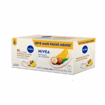 NIVEA KIT Sabonete em Barra Vegetal Nutrição da Natureza 80g (6 unidades)