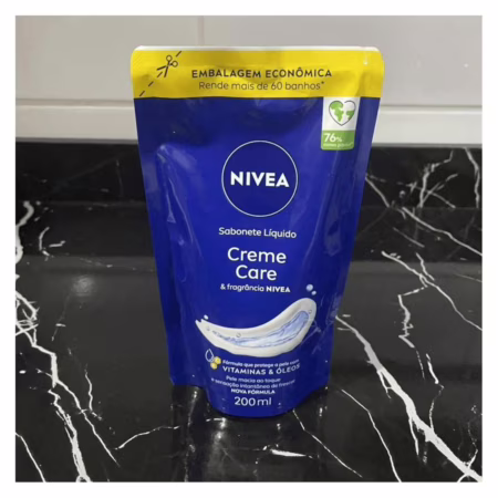 NIVEA Sabonete Líquido Creme Care 200ml, Limpeza Corporal, Pele Macia, Óleos e Vitaminas, Equilíbrio com o pH, Protege do Ressecamento