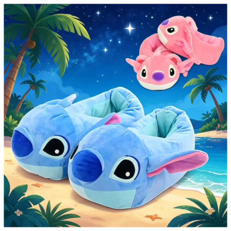 Pantufa Stitch Infantil Adulto Tam 28 ao 42 Pelúcia Aconchegante para Quarto Inverno