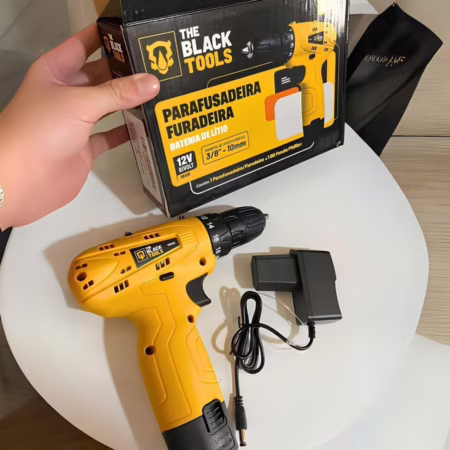 💎 Parafusadeira Furadeira The Black Tools TB12A 3/8 a Bateria Cor Amarelo Frequência 60Hz