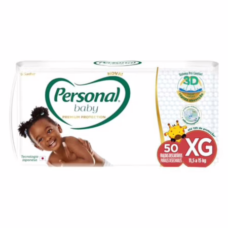 Personal Fralda Baby Premium Protection Extra Grande, 50 unidades