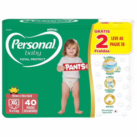Personal Fralda Baby Total Protect Pants XG 40 Unidades