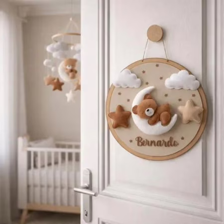 🛍 Porta Maternidade Ursinho Personalizado