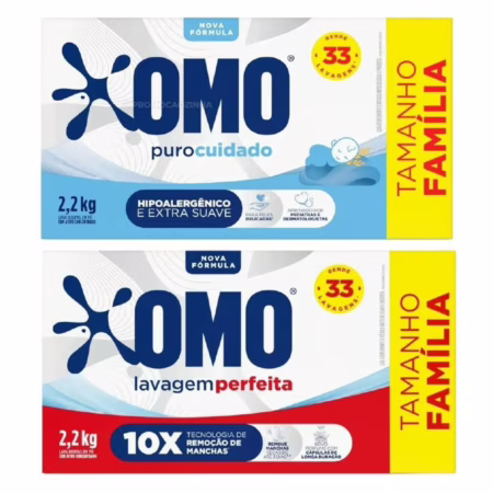 Sabão Em Pó Omo 2,2kg - Puro Cuidado e Lavagem Perfeita