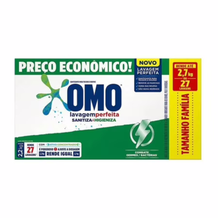 Sabão Em Pó Sanitizante Lavagem Perfeita 2,2kg Omo