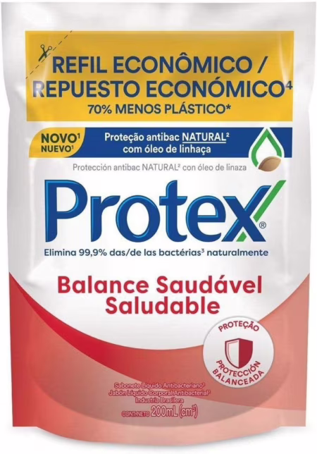 🚨 Sabonete Líquido Antibacteriano para as Mãos Protex Balance 200ml